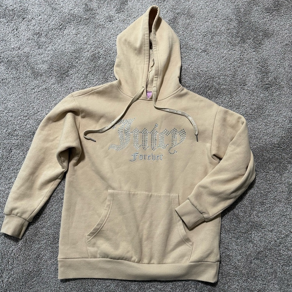 Juicy Couture Beige Hoodie with Silver Accents